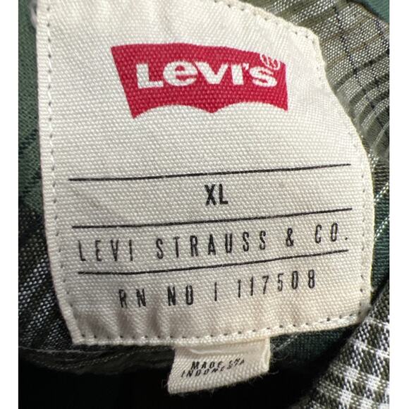 Vintage Levi’s Men Long Sleeve Button Down Shirt Size XL Green - Picture 5 of 7